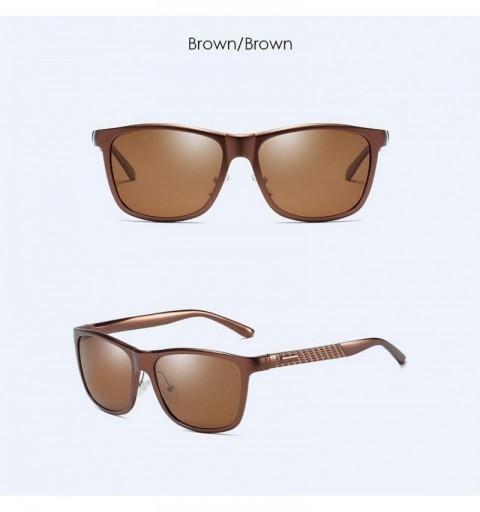 Round Polarized Sunglasses Driving Traveling - Brown Brown - CJ190MUDA7R $47.43