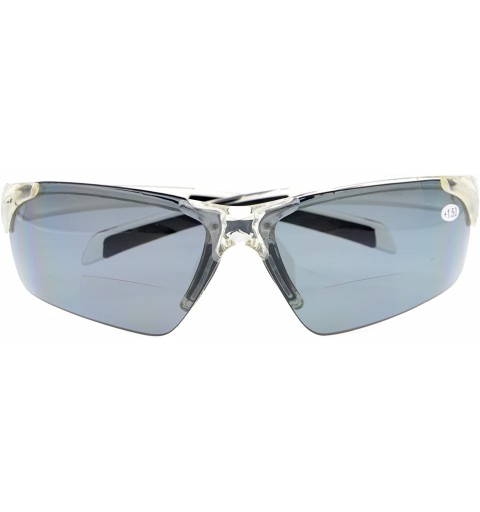 Sport Bifocal Sunglasses with Wrap-Around Sport Design Half Frame for Men and Women - Clear - CO18C3L8XSK $35.68
