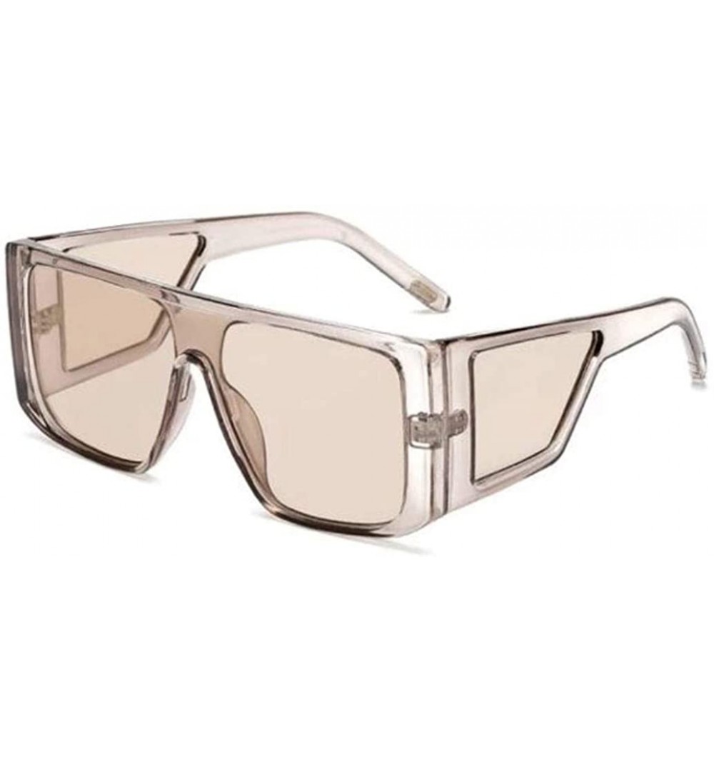Oversized Oversized Boxy Square Steampunk Sunglasses - UNISEX - C4 Tea Tea - CF18XOL535S $10.64