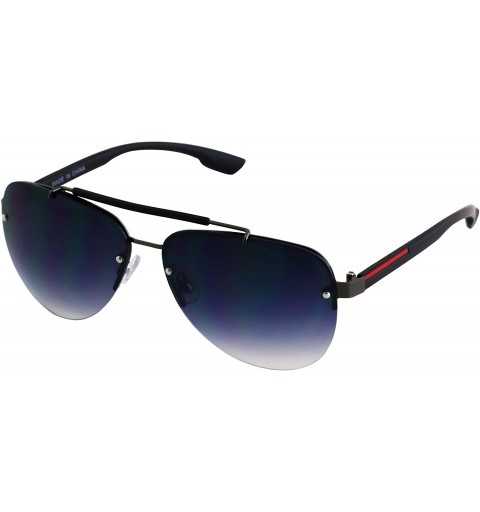 Rimless Oceanic Rimless Fashion Celebrity Aviator Retro Sunglasses Gradient Lens Metal Frame - Brown and Smoke - CO18T3O2COS ...