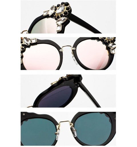Rimless Ms. Oversized Frame Retro Cat Eye Sunglasses Fashion Design - Powder Box Powder - CL18EW4SUEE $8.22