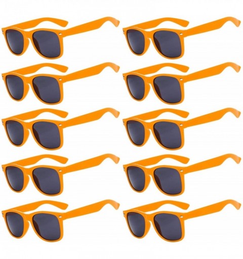 Rectangular Retro Vintage Sunglasses Smoke Lens 10 Pairs in Multiple Colors. - Orange_10_pairs - CH12726OF6B $17.96