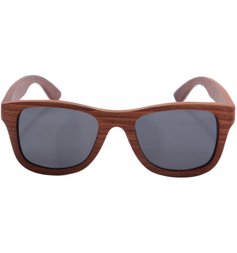 Wayfarer Polarized Bamboo Wood Sunglasses UV400 Protection-TY6016/6026 - Red Sandalwood - CB18I5LYR5X $25.36