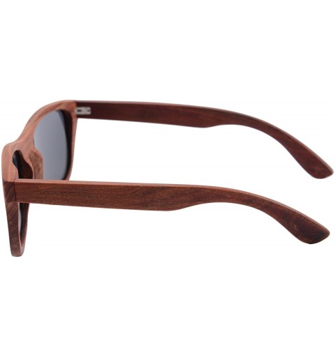 Wayfarer Polarized Bamboo Wood Sunglasses UV400 Protection-TY6016/6026 - Red Sandalwood - CB18I5LYR5X $25.36