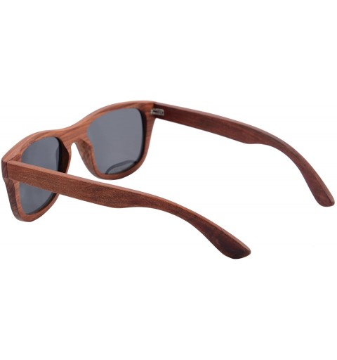 Wayfarer Polarized Bamboo Wood Sunglasses UV400 Protection-TY6016/6026 - Red Sandalwood - CB18I5LYR5X $25.36