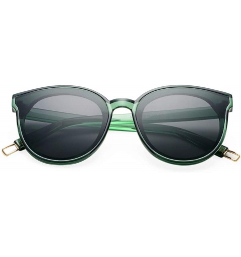 Round Round Sunglasses for Men and Women Oversized Vintage Shades-60mm - Green/Grey - C118S9TG9DR $14.00