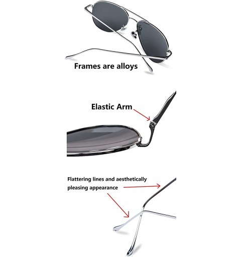 Semi-rimless Polarized Mens Sunglasses Womens UV 400 Sunglasses For Man and Woman. - Aviator-silver Frame Grey Lens - CX18E6Z...