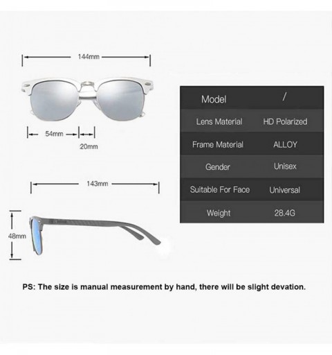 Sport Semi Rimless Sunglasses Polarized for Men Women - Classic Retro Half Frame Sunglasse with Metal Rivets - CZ18UYW3AAN $1...