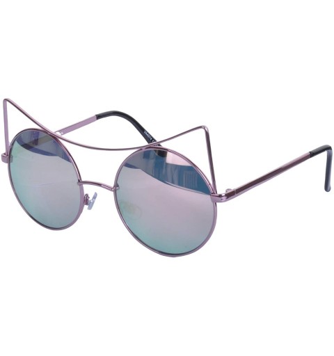 Cat Eye Wire Frame Cat Eye Sunglasses - Rose Gold - C4199QDN4TZ $11.89