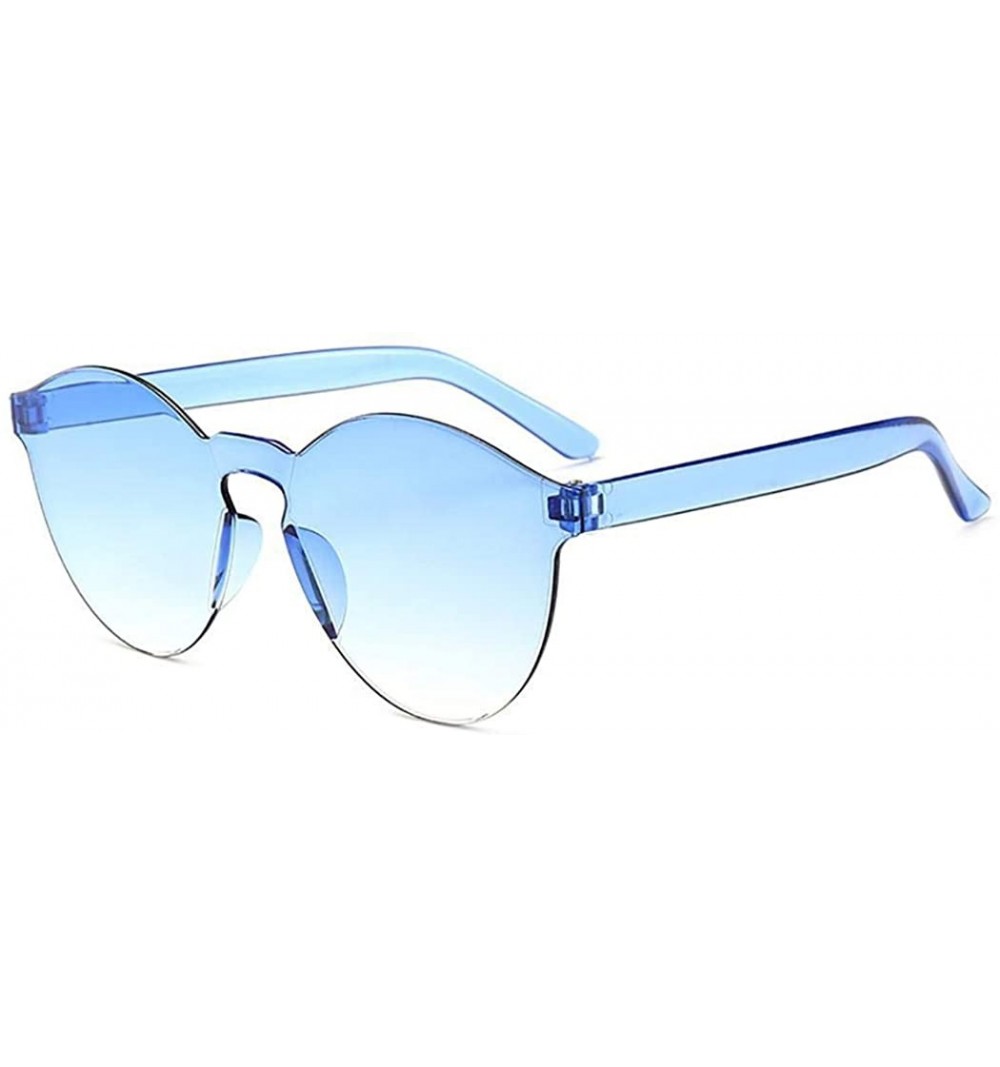 Round Unisex Fashion Candy Colors Round Outdoor Sunglasses Sunglasses - Blue - C7199L88D97 $13.06