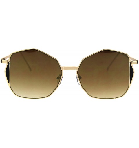 Butterfly Womens Color Mirror Octagon Retro Hippie Butterfly Sunglasses - All Gold - C418655EUIY $10.92