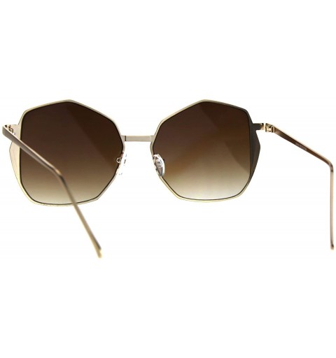 Butterfly Womens Color Mirror Octagon Retro Hippie Butterfly Sunglasses - All Gold - C418655EUIY $10.92