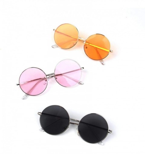Round Candy Color Korean Simple Children Round Girls ANTI-UV Sunglasses Hot Boys Kids Retro Cute Sun Glasses Eyewear - CF197Y...