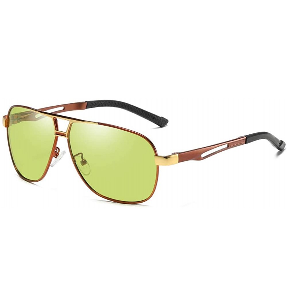Aviator Men's Polarized Photochromic UV Protection Sunglasses Metal Frame with Spring Hinges Driving Eyewear - CI18QSKQUAQ $1...