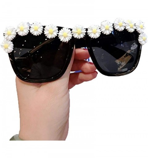 Round Women Fashion Beach Flower Decor Round Frame Sunglasses Sunglasses - Type 18 - CM199HS29RC $36.13