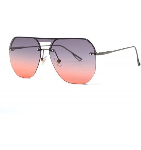 Shield 2019 Fashion Modern Shield Style Rivets Sunglasses Cool Double Color Lens Sun Glasses Oculos De Sol 058 - C6 - C0198AH...