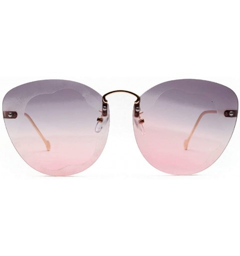 Rectangular Unisex Metal Frames Oversized Classic Sunglasses Plastic lens UV400 - Gray Pink - CM18NIL42EK $11.13