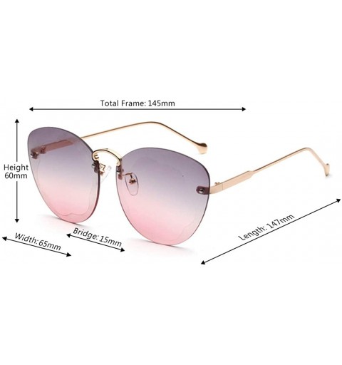 Rectangular Unisex Metal Frames Oversized Classic Sunglasses Plastic lens UV400 - Gray Pink - CM18NIL42EK $11.13