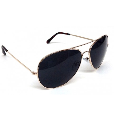 Aviator Black & Gold Pilot Aviator Sunglasses - Black & Gold - CE11FD36QEF $9.21