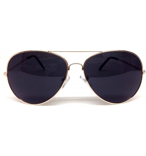 Aviator Black & Gold Pilot Aviator Sunglasses - Black & Gold - CE11FD36QEF $9.21