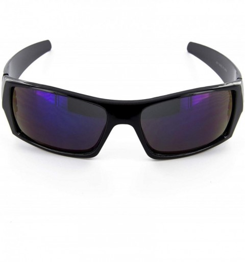 Wrap Men Sport Wrap Around Sunglasses Driving Motocycle Sport Golf Eyewear (Black- Ocean) - CH182M34GTM $7.95
