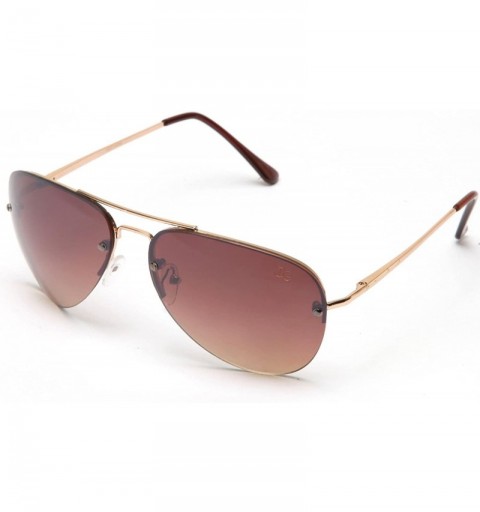 Aviator Fashion Aviator Sunglasses - Gold/Brown - CP119VZZT9T $18.18