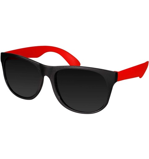 Square Retro Neon Colorful Arm Sunglasses for Adults Kids Party Favors - 12 Pack - Red - CA11FQ3OQ3P $31.46