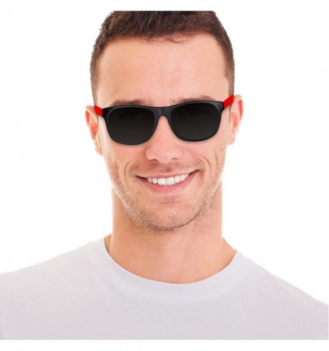 Square Retro Neon Colorful Arm Sunglasses for Adults Kids Party Favors - 12 Pack - Red - CA11FQ3OQ3P $16.78