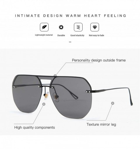 Shield 2019 Fashion Modern Shield Style Rivets Sunglasses Cool Double Color Lens Sun Glasses Oculos De Sol 058 - C6 - C0198AH...