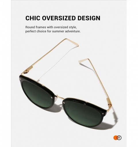 Round Vintage Sunglasses for Men Women UV400 Protection Round Oversized Sunglasses with Spring Hinges - CC18WLZTHLA $14.85