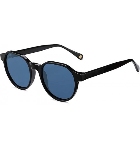 Oval Vintage Round Acetate Polarized Sunglasses Hard Frame Designer Eyewear For Women Men - C6192HU7Y97 $42.99