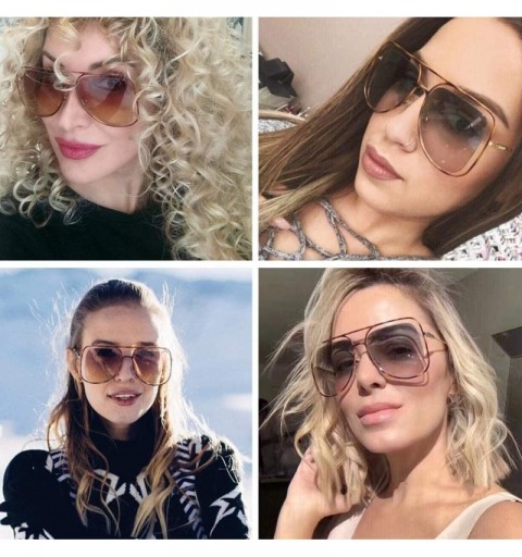 Aviator Metal Leopard Frame Women's Classic Hollow Aviator Sunglasses - UV400 Protection - Leopard Print - CN18M2QWL9Q $15.77