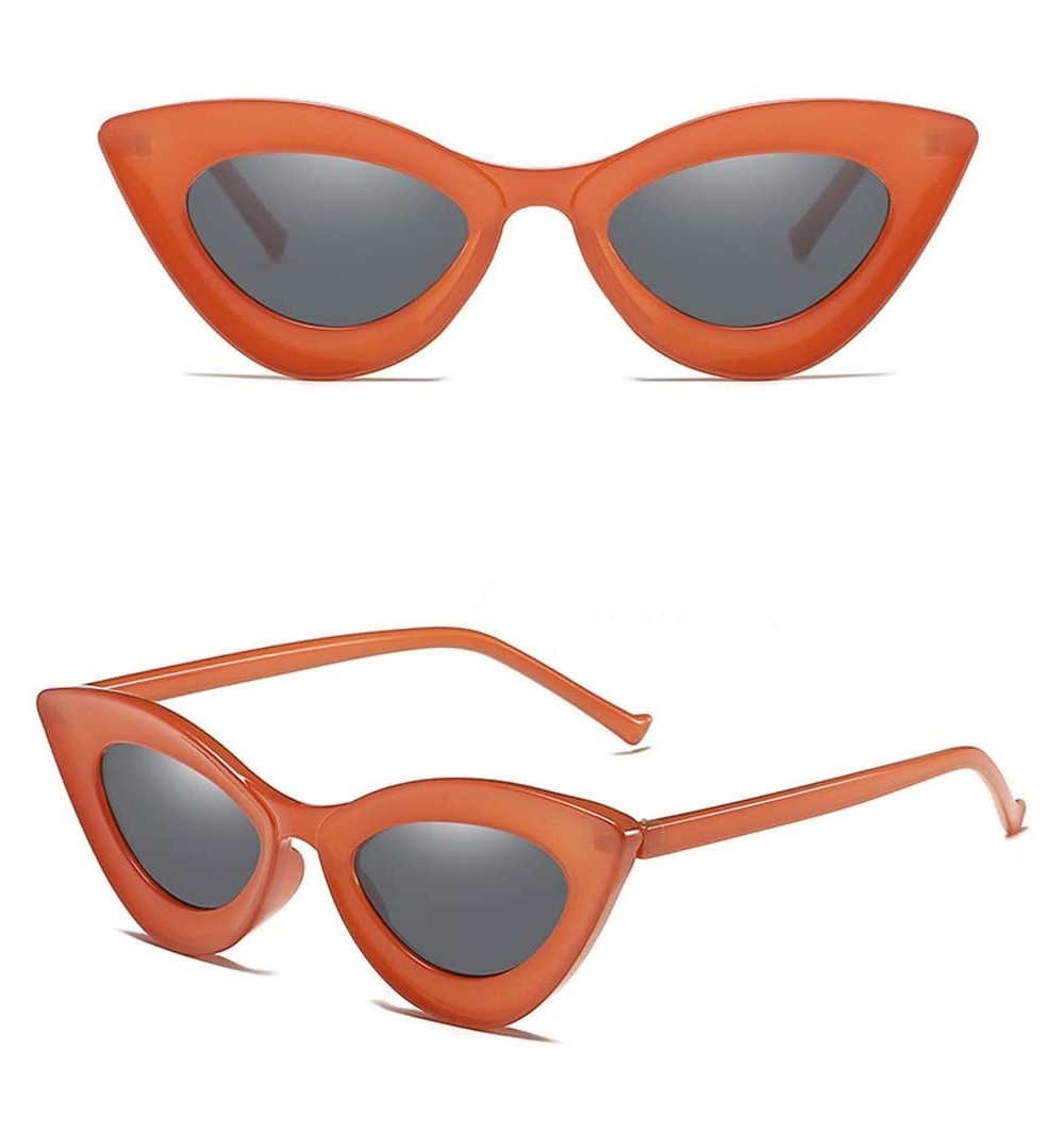 Rectangular Sunglasses Oversize Glasses Vintage - Orange - C618UMU77CU $13.20