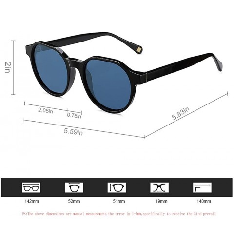 Oval Vintage Round Acetate Polarized Sunglasses Hard Frame Designer Eyewear For Women Men - C6192HU7Y97 $24.42