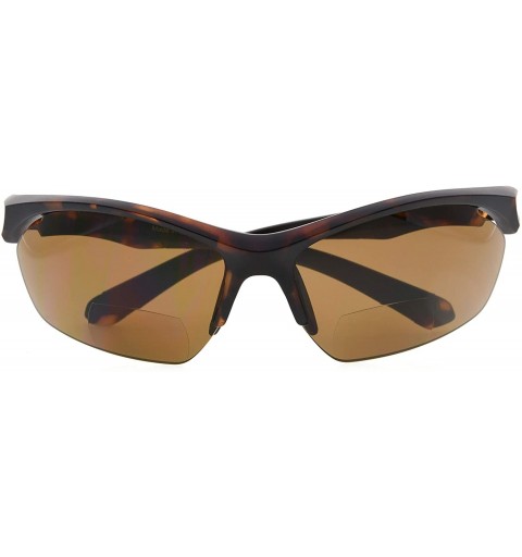 Sport Retro Mens Womens Sports Half-Rimless Bifocal Sunglasses - Matte Tortoise - CU189AHUK75 $24.20