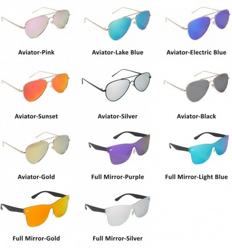 Aviator Inner Vision Classic Full Mirror Polarized Sunglasses - Black Frame/Teal Lens - CN18CA5XGIQ $33.59