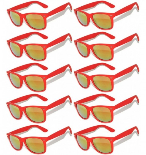 Wayfarer Classic Vintage Full Mirror Lens Glasses Matte Frame 10 Pairs OWL - 10_pairs_red_matte - CJ127JCJXWT $20.74