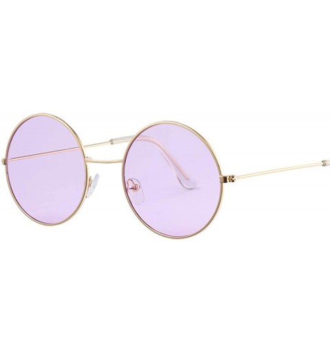 Oval Designer Women Round Sunglasses Fashion Vintage Metal Frame Ocean Sun Glasses Shade Oval Female Eyewear - C5197Y7SSDR $2...