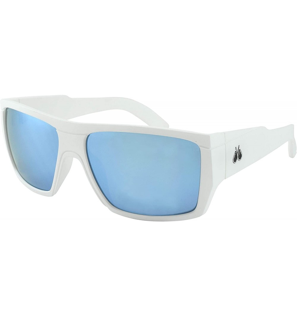 Square Webster Men's Polarized Sport Fishing Sunglasses - Multiple Options - Matte White - CN18R6K4H86 $52.51