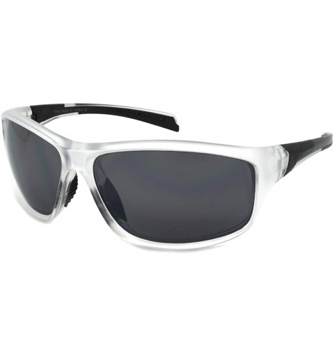 Sport Sports Sunglasses with Flash Mirrored Lens 570063/FM - Matte Clear/Black - C3125Y555OD $21.21