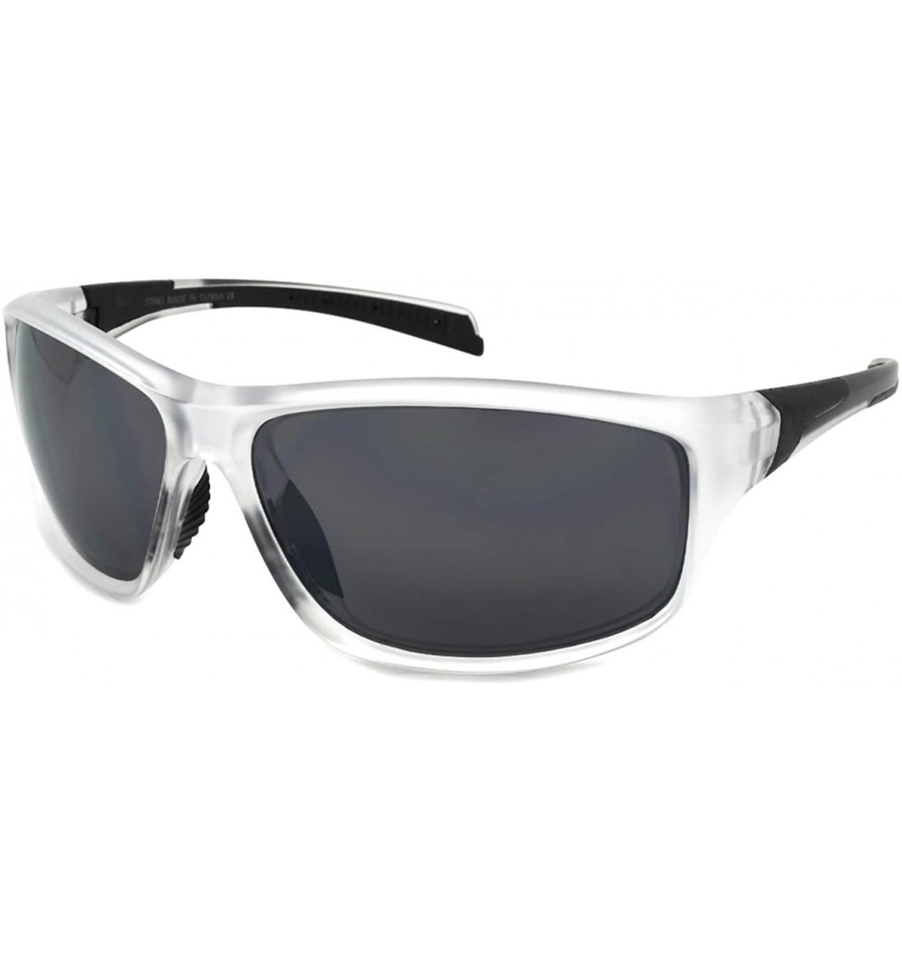 Sport Sports Sunglasses with Flash Mirrored Lens 570063/FM - Matte Clear/Black - C3125Y555OD $9.83