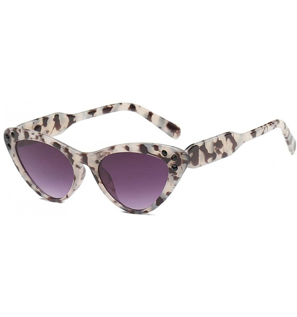 Oversized Fashion Unisex Plastic Frame Retro Cat Eye Sunglasses UV400 - White Gray - CJ18NOAD367 $9.03