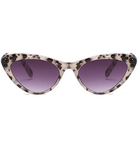 Oversized Fashion Unisex Plastic Frame Retro Cat Eye Sunglasses UV400 - White Gray - CJ18NOAD367 $9.03