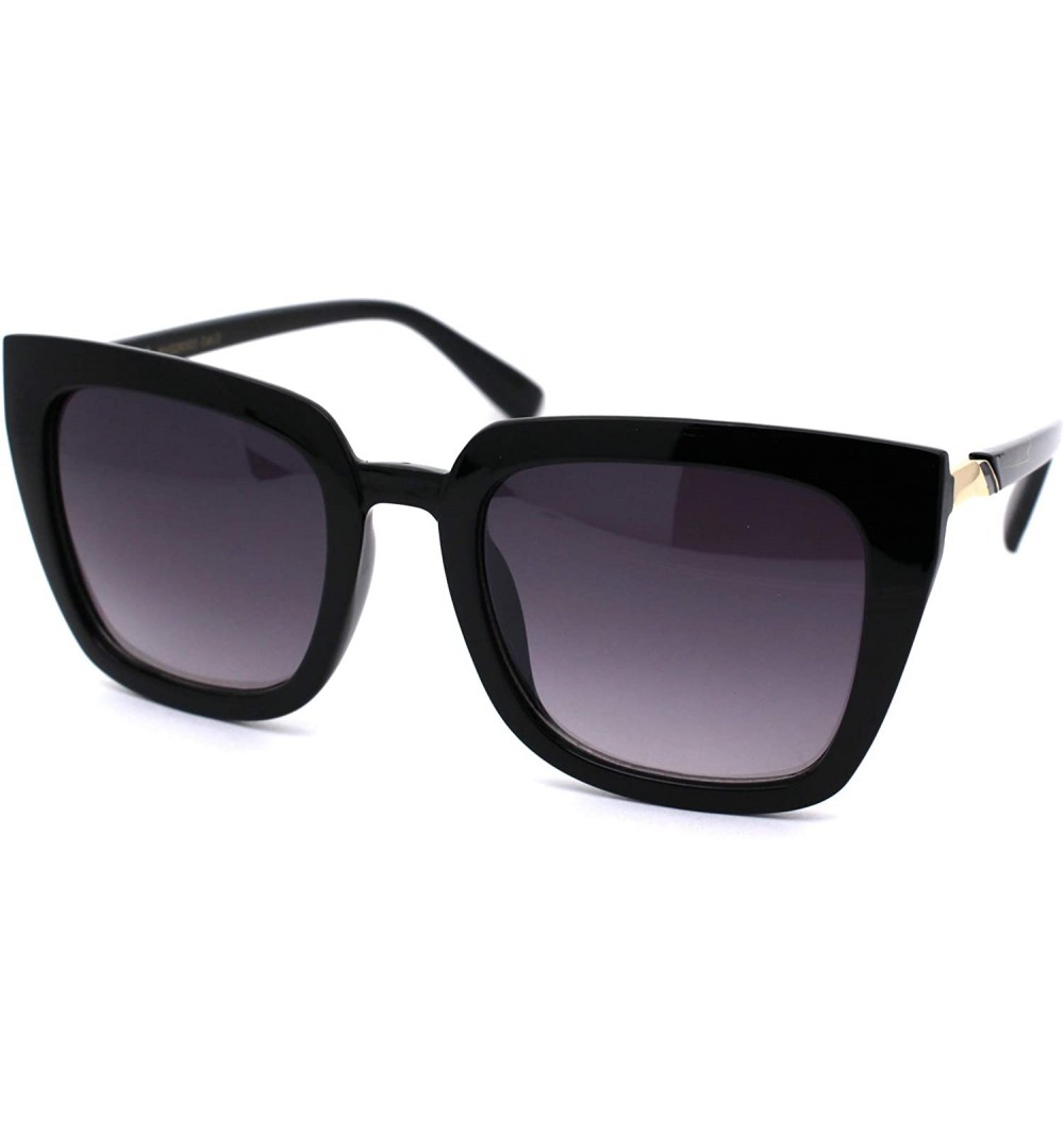 Rectangular Womens Designer 90s Boyfriend Square Rectangular Sunglasses - Black Smoke - CL18YNE9X6D $9.78