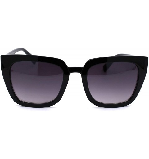 Rectangular Womens Designer 90s Boyfriend Square Rectangular Sunglasses - Black Smoke - CL18YNE9X6D $9.78