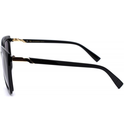 Rectangular Womens Designer 90s Boyfriend Square Rectangular Sunglasses - Black Smoke - CL18YNE9X6D $9.78