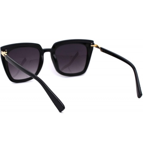 Rectangular Womens Designer 90s Boyfriend Square Rectangular Sunglasses - Black Smoke - CL18YNE9X6D $9.78