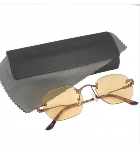 Rectangular x HIGHKOLT The Show Hexagon Sunglasses - Diff Vision DV-39 UV400 Protection- 52mm AK2552S - Miami Yellow - CV1936...