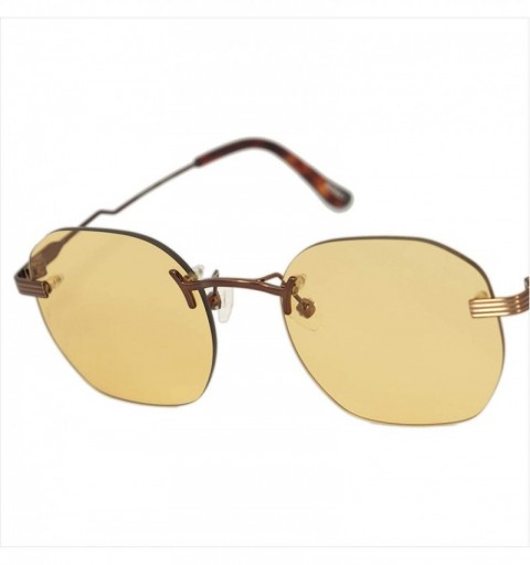 Rectangular x HIGHKOLT The Show Hexagon Sunglasses - Diff Vision DV-39 UV400 Protection- 52mm AK2552S - Miami Yellow - CV1936...