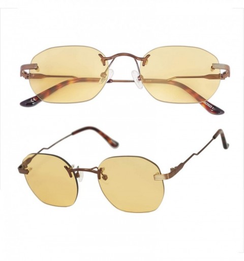 Rectangular x HIGHKOLT The Show Hexagon Sunglasses - Diff Vision DV-39 UV400 Protection- 52mm AK2552S - Miami Yellow - CV1936...